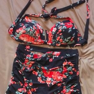 Women’s high waisted two piece swimsuit